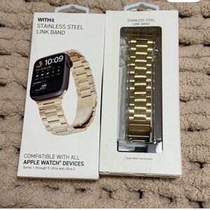 Gold Stainless Steel Link Band for Apple Watch